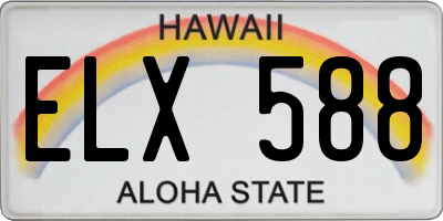 HI license plate ELX588