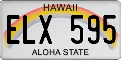 HI license plate ELX595