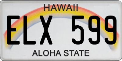 HI license plate ELX599