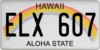 HI license plate ELX607