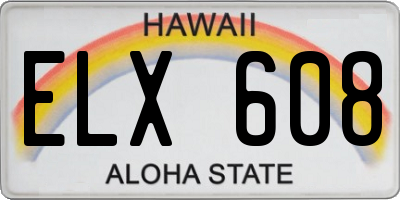 HI license plate ELX608