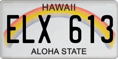 HI license plate ELX613