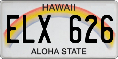 HI license plate ELX626