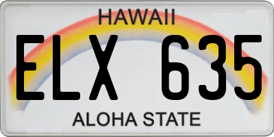 HI license plate ELX635
