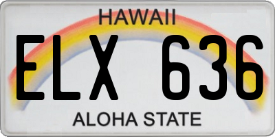 HI license plate ELX636
