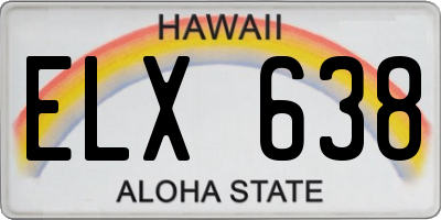 HI license plate ELX638