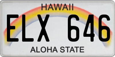 HI license plate ELX646