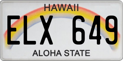 HI license plate ELX649