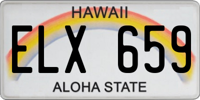 HI license plate ELX659