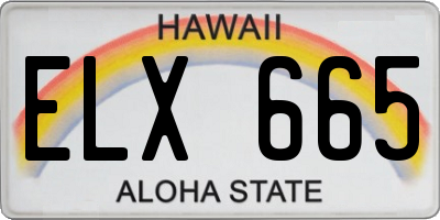 HI license plate ELX665
