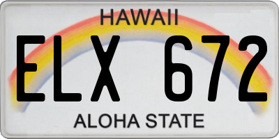 HI license plate ELX672