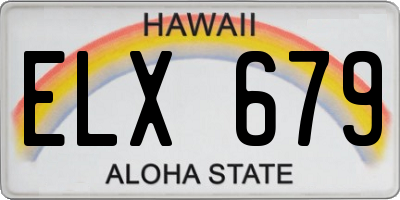HI license plate ELX679
