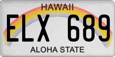 HI license plate ELX689