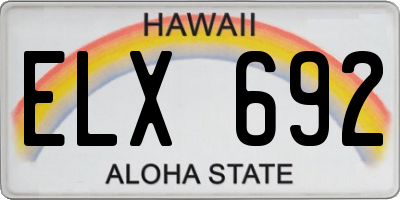 HI license plate ELX692