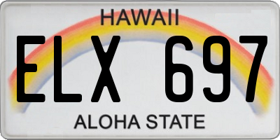 HI license plate ELX697