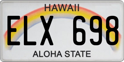 HI license plate ELX698