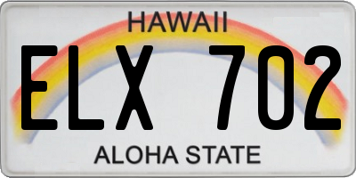 HI license plate ELX702