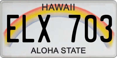 HI license plate ELX703