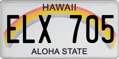 HI license plate ELX705