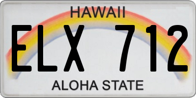 HI license plate ELX712