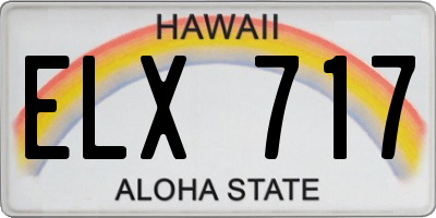 HI license plate ELX717