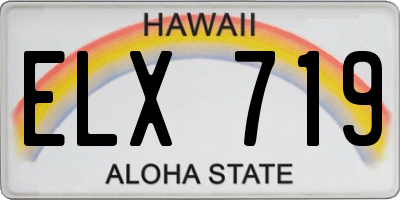HI license plate ELX719