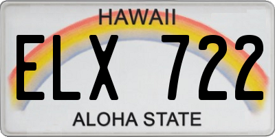 HI license plate ELX722