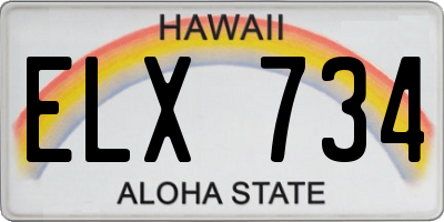 HI license plate ELX734