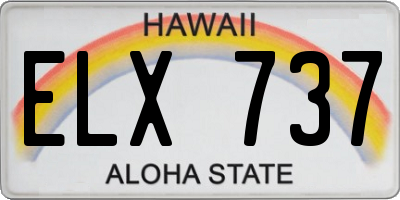 HI license plate ELX737