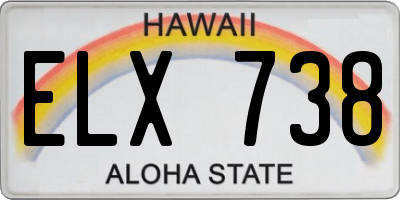 HI license plate ELX738