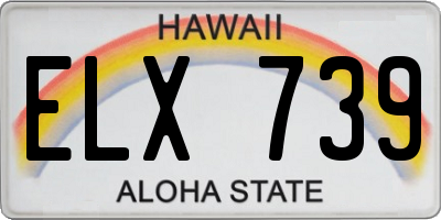 HI license plate ELX739