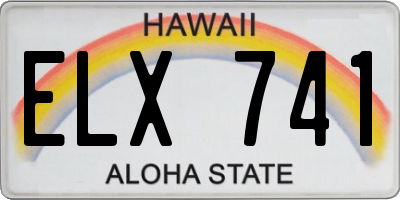 HI license plate ELX741