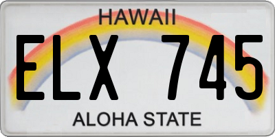 HI license plate ELX745