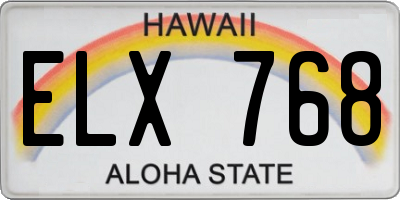 HI license plate ELX768
