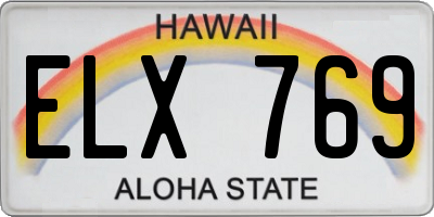 HI license plate ELX769