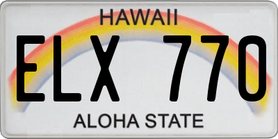 HI license plate ELX770