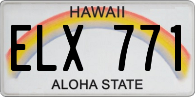HI license plate ELX771