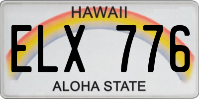 HI license plate ELX776