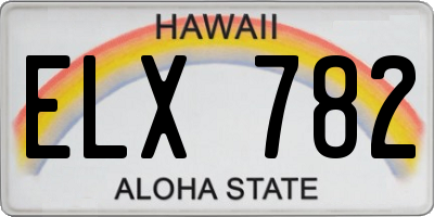 HI license plate ELX782