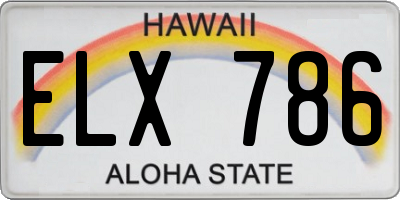 HI license plate ELX786
