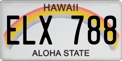 HI license plate ELX788