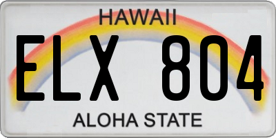 HI license plate ELX804