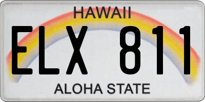 HI license plate ELX811