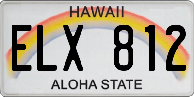HI license plate ELX812