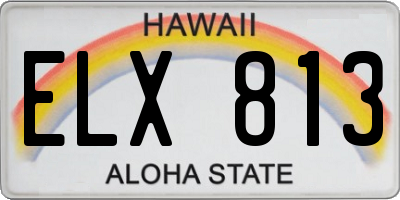 HI license plate ELX813