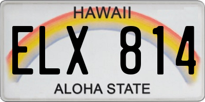 HI license plate ELX814