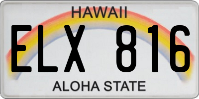 HI license plate ELX816