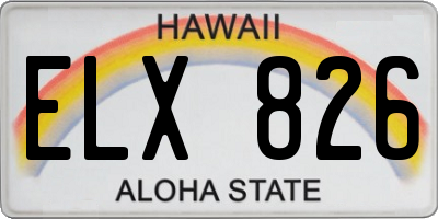 HI license plate ELX826