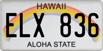 HI license plate ELX836