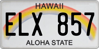 HI license plate ELX857